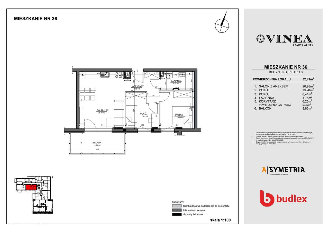 3-pokojowe mieszkanie 50m2 + balkon Bez Prowizji - Pełny obrazek: 2/7
