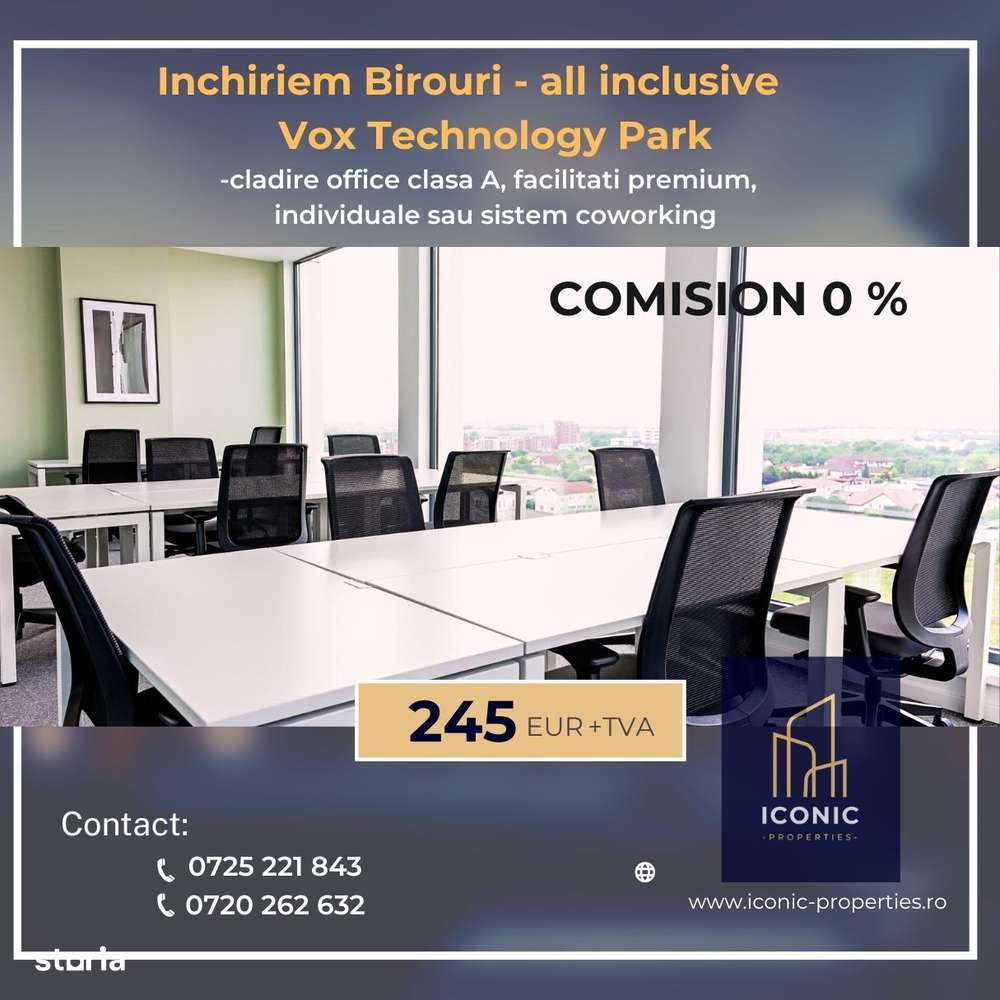 Birouri coworking, clasa A,facilitati all inclusive,  0% comision! - Imagine principală: 1/7