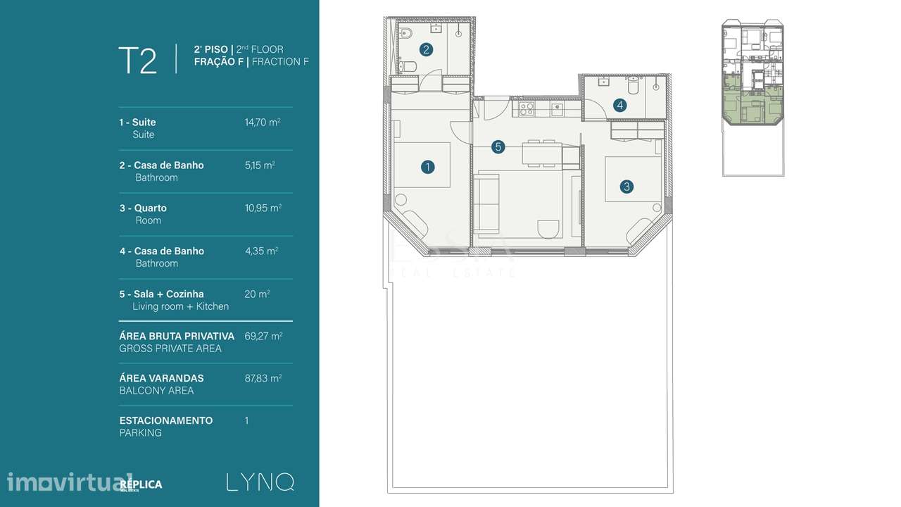 T2 Terraço 80m2 Vista Rio Douro | T2 Av República | T2 metro de Gaia-17
