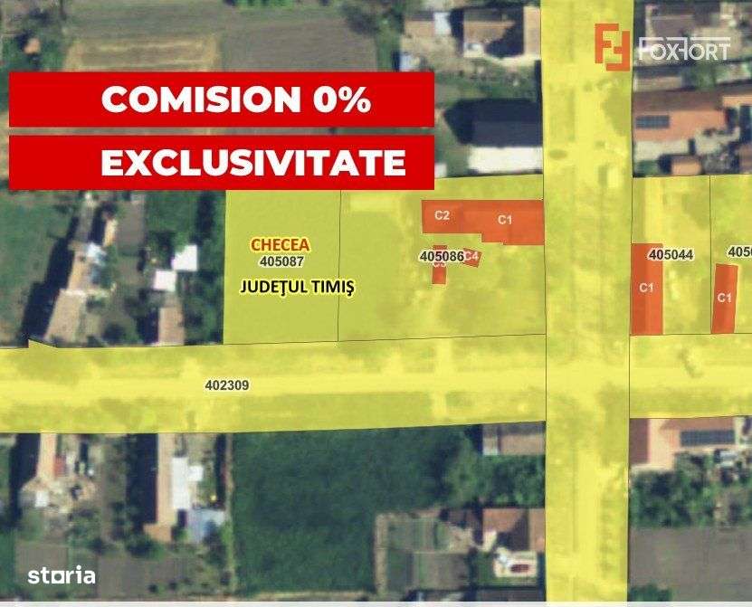 COMISION 0% Teren intravilan constructii, Checea - 1000 mp, asfalt, ut - Imagine principală: 1/9