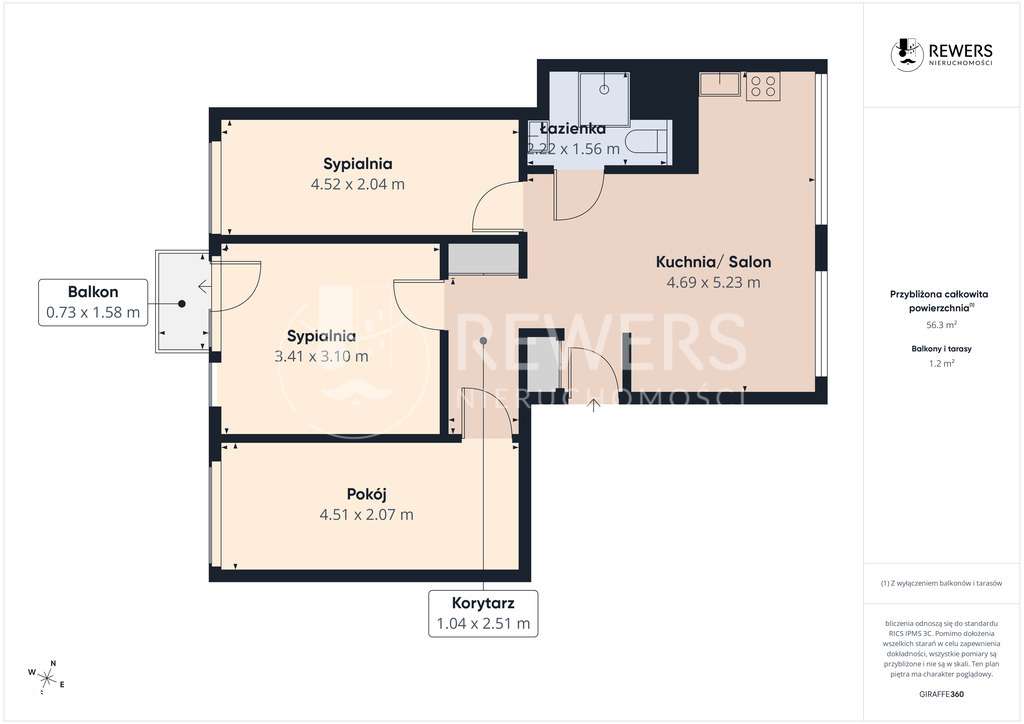 4 pokojowe mieszkanie - Dziesiąta - Herberta 20-9