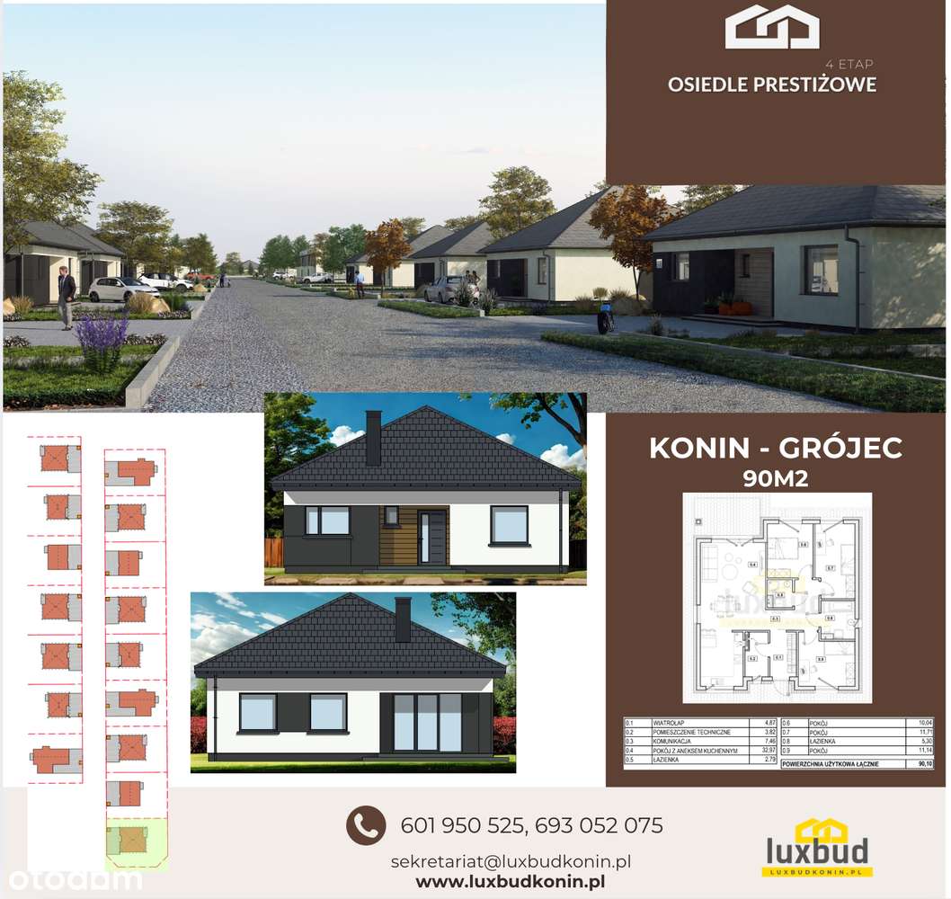 Dom wolnostojący z ogrodem w Koninie 90m-Grójec