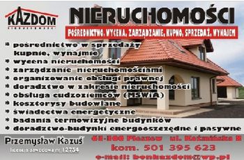 Biuro Obrotu Nieruchomościami KAZDOM Przemysław Kazuś Logo