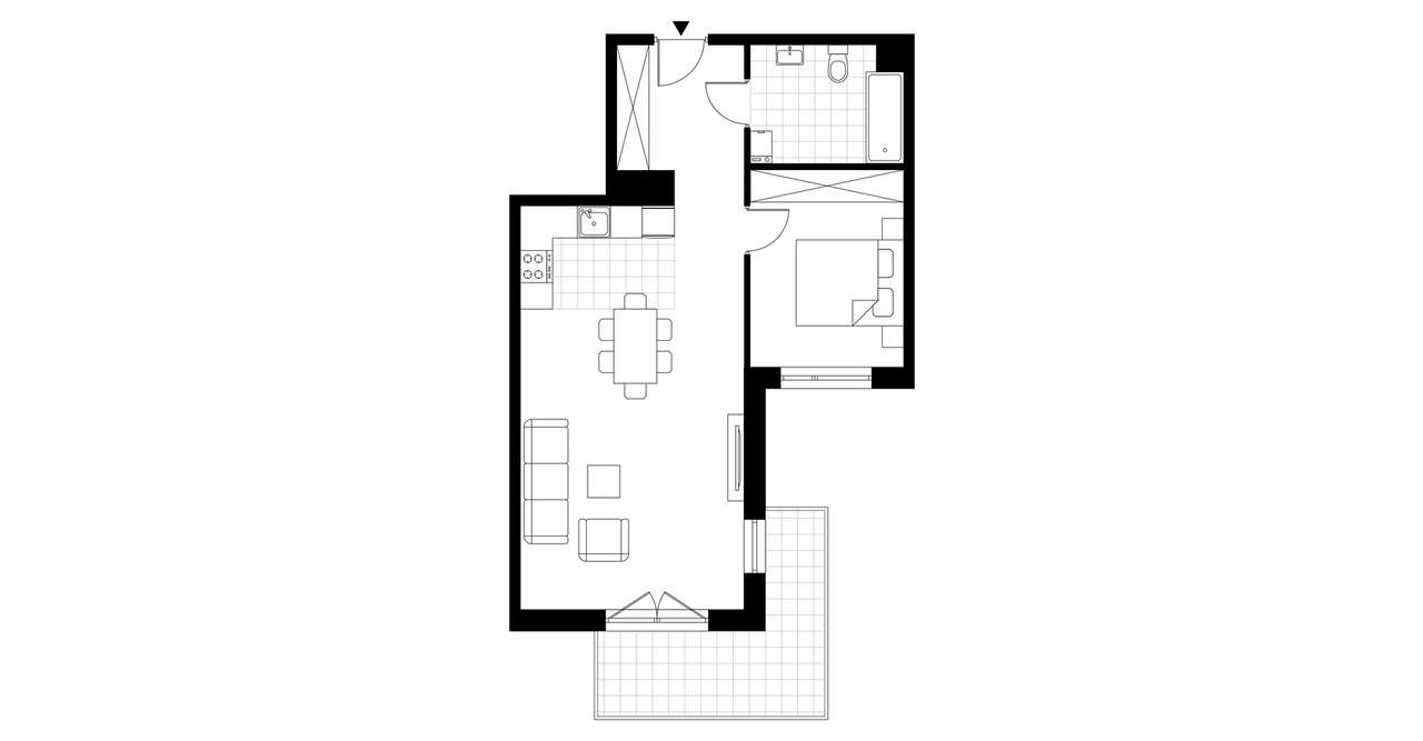 2-pokojowe mieszkanie 54m2 + balkon Bezpośrednio - Pełny obrazek: 3/8
