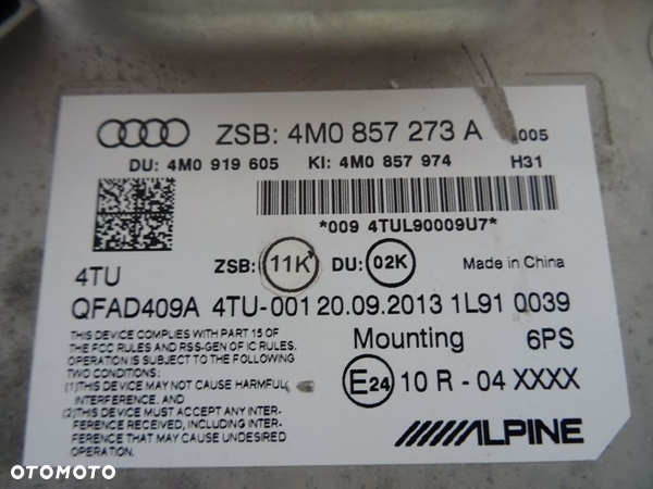4M0857273A wyswietlacz MMI Ekran Audi Q7 4M czesci - 2