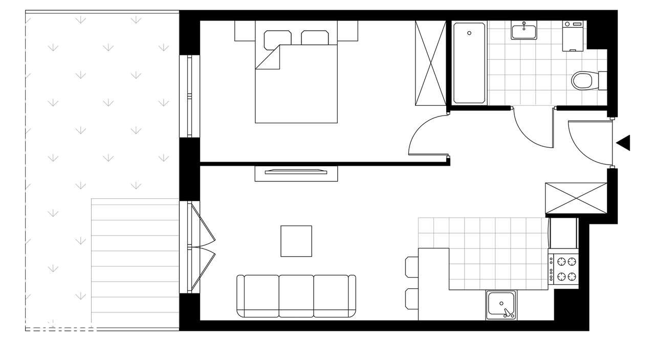 2-pokojowe mieszkanie 43m2 + ogródek Bez Prowizji - Pełny obrazek: 3/7