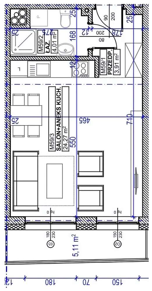 Apartament 32 m² • Kawalerka z Dużym Tarasem • Piękny Budynek - Pełny obrazek: 3/7