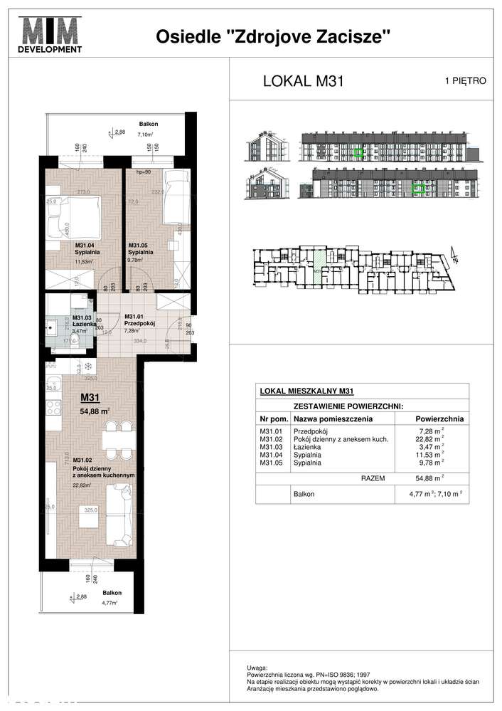 Osiedle Zdrojove Zacisze Busko-Zdrój | Mieszkanie AM31 - 54,88 m2 - Pełny obrazek: 2/7