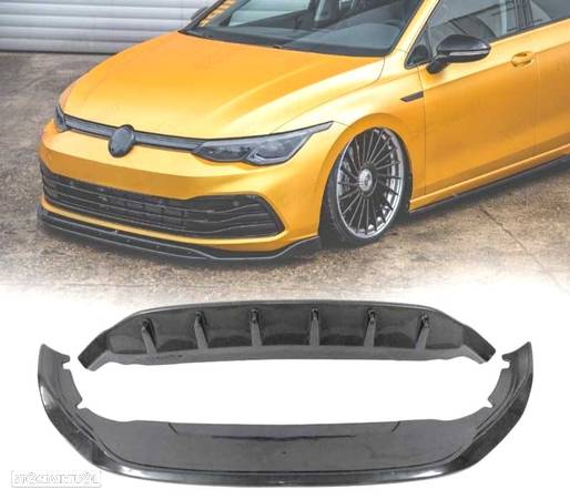 SPOILER LIP FRONTAL PARA VOLKSWAGEN VW GOLF 8 PRETO BRILHANTE - 1