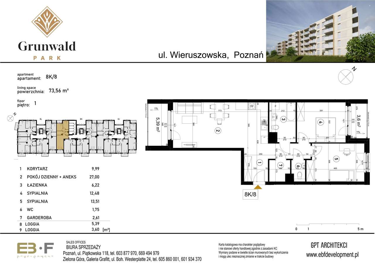 Grunwald Park | mieszkanie 3-pok. | 8K_8 - Pełny obrazek: 2/7