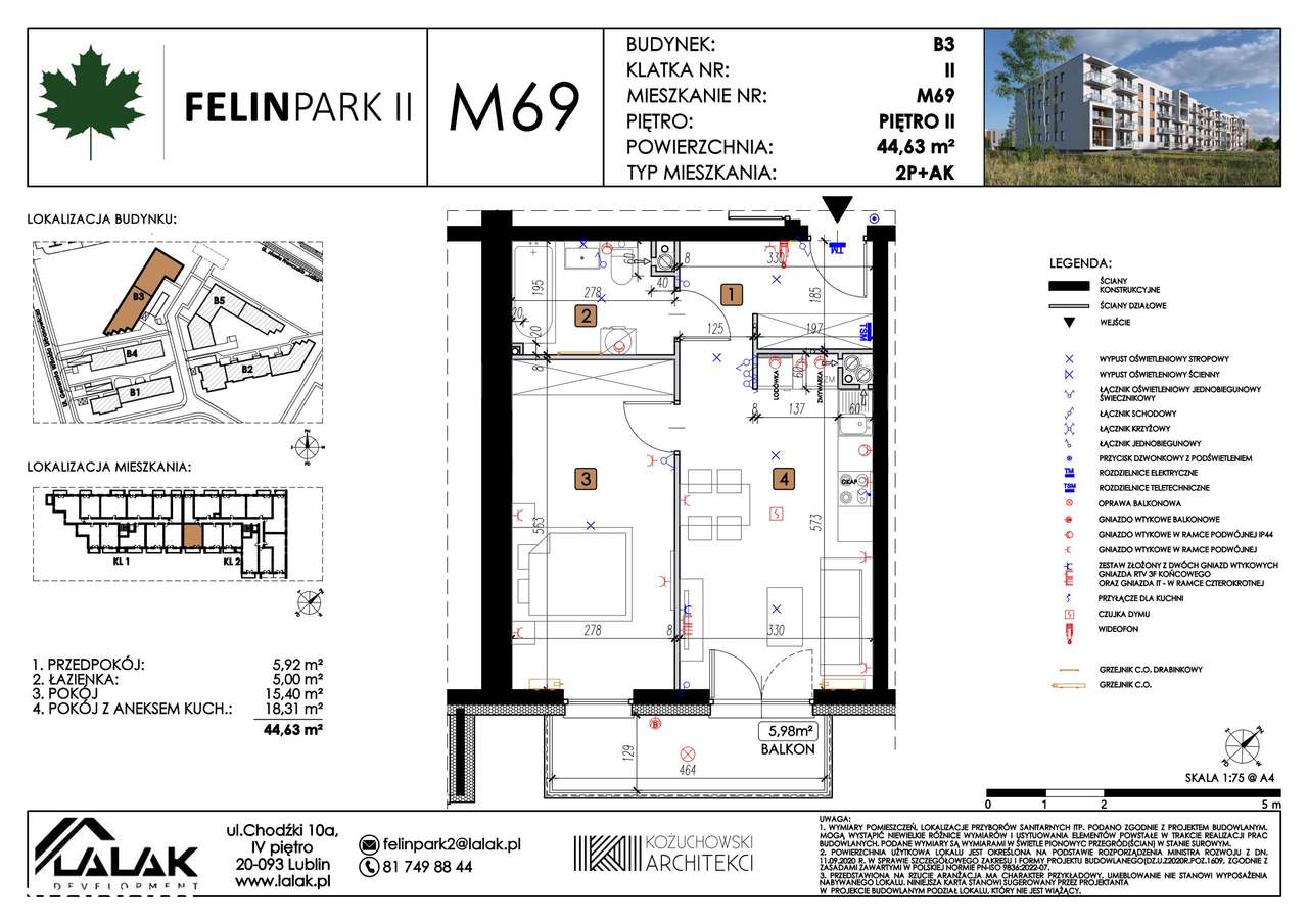 3-pokojowe mieszkanie 44m2 Bezpośrednio - Pełny obrazek: 2/9