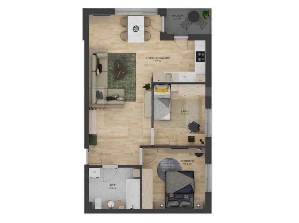 Apartament Nou FINISAT cu 3 camere de vanzare in Sibiu, Doamna Stanca - Imagine principală: 4/4