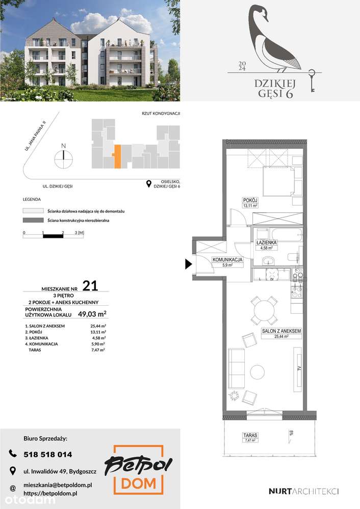 Dzikiej Gęsi 6 | mieszkanie 2-pok. | 21 - Pełny obrazek: 2/10