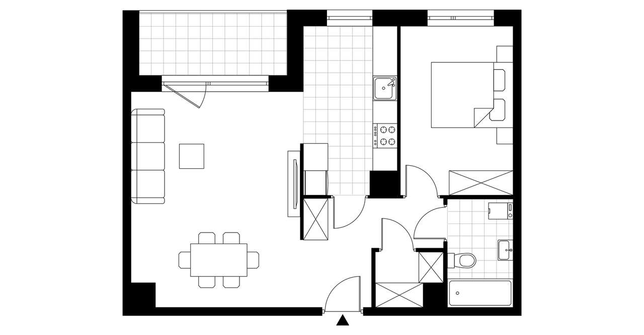2-pokojowe mieszkanie 54m2 + balkon - Pełny obrazek: 3/8