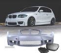 PARA-CHOQUES FRONTAL PARA BMW SERIE1 E81 E87 04-11 LOOK 1M + GRELHAS FRONTAIS 1M PRETO BRILHANTE - 1