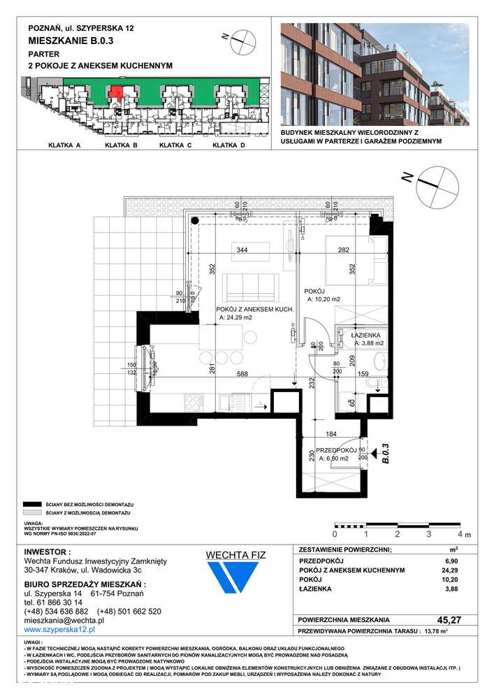 2-pokojowe mieszkanie 45m2 + taras Bezpośrednio - Pełny obrazek: 2/7