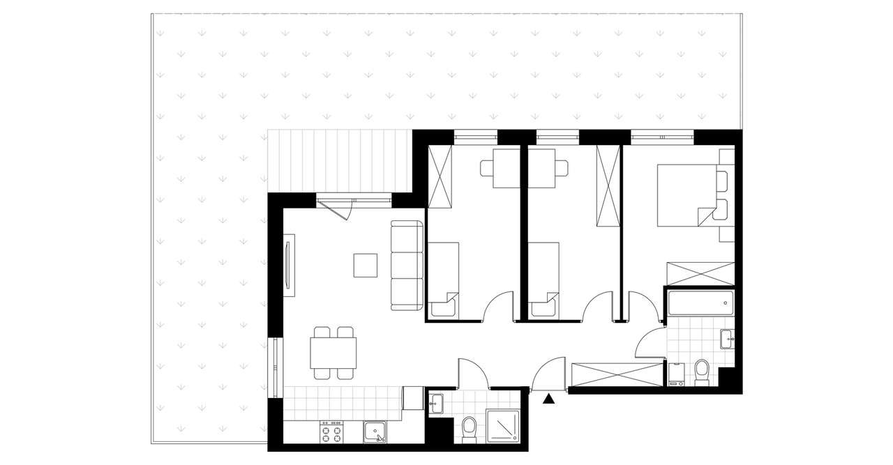 4-pokojowe mieszkanie 73m2 + ogródek Bezpośrednio - Pełny obrazek: 3/8