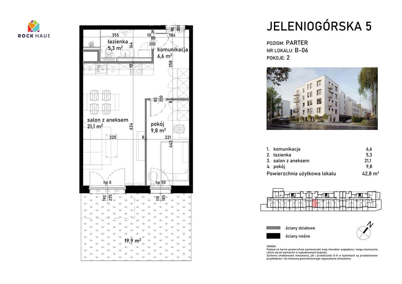 Jeleniogórska 5 | mieszkanie 2-pok. | B-06 - Pełny obrazek: 2/8