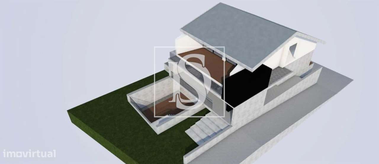 Moradia T4 de três pisos inserido num terreno com 1188m2. Exclente pot-3