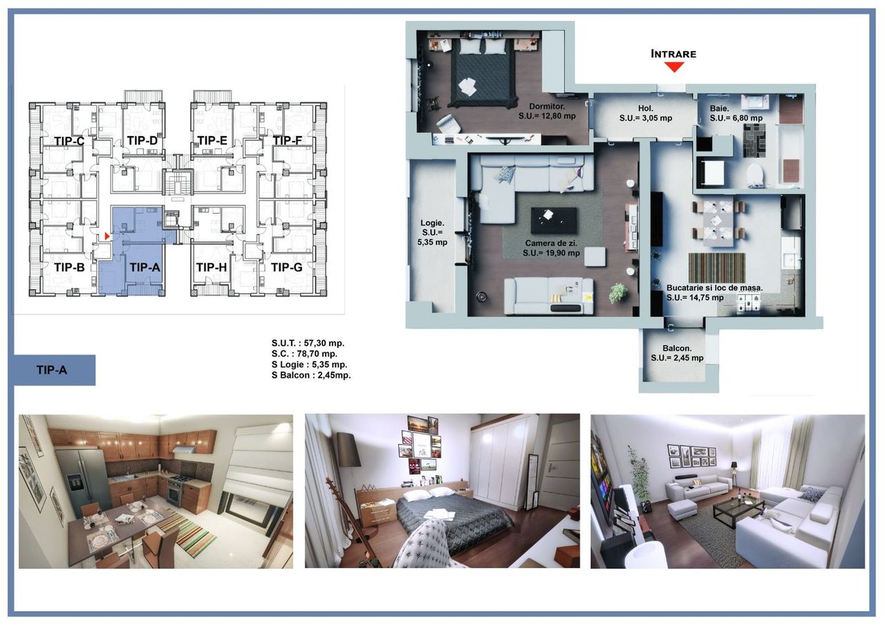 Apartament rezidențial NOU de vanzare cu 2 camere in Sibiu