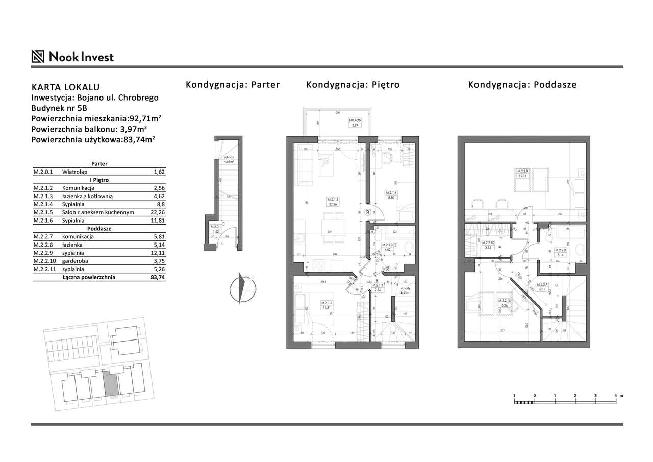 5-pokojowe mieszkanie 92m2 + balkon Bezpośrednio - Pełny obrazek: 2/7