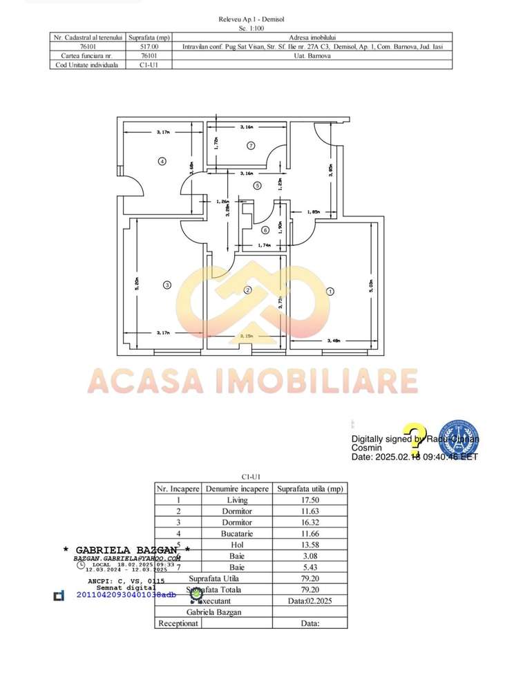NOU INTABULAT Apartament 3 camere dec.  2 bai 80 mp parcare-11