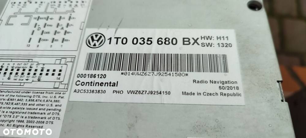 Radio Nawigacja Oryg. Vw Rns 510 Passat Tiguan Golf Touran Ideał 1T0035680B - 15