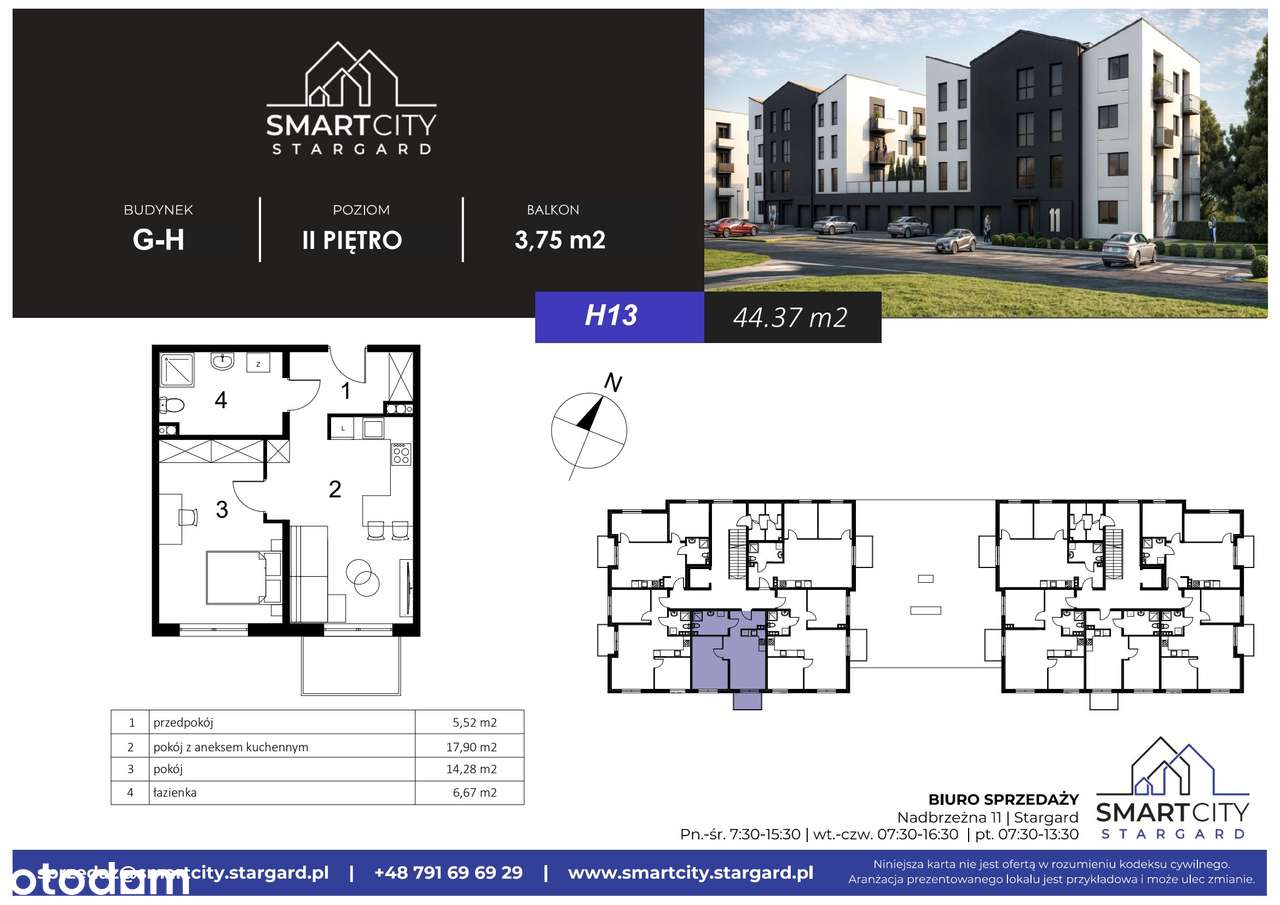 2-pokojowe mieszkanie 44m2 + balkon Bez Prowizji - Pełny obrazek: 2/7