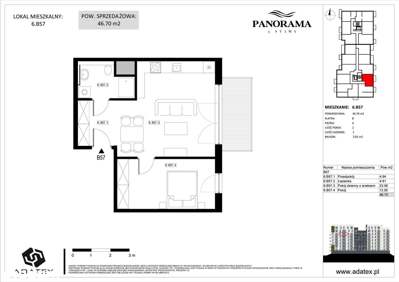 Panorama 3 Stawy | mieszkanie 2-pok. | 6.B57 – pohled 4