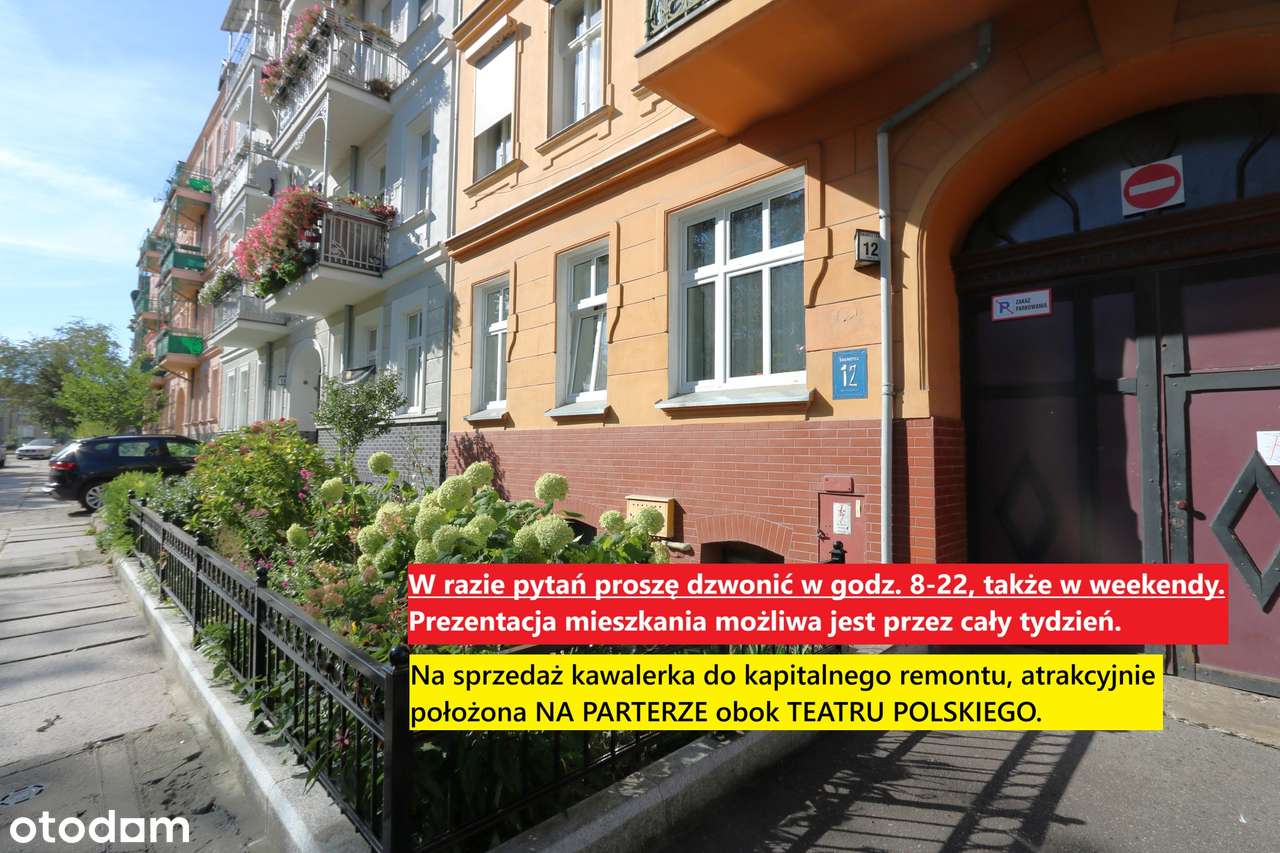 Kawalerka NA PARTERZE DO KAPITALNEGO REMONTU. - Pełny obrazek: 1/15