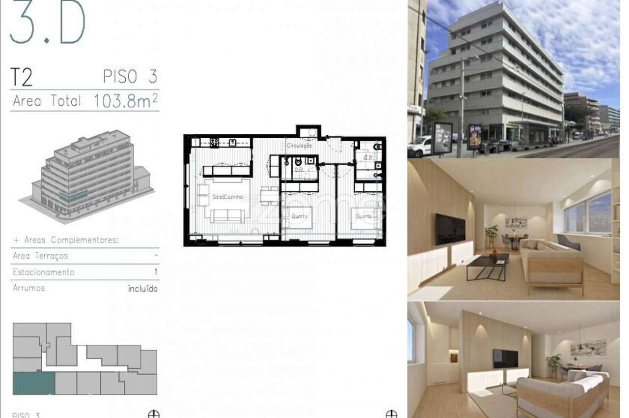 Apartamento T2 em Matosinhos Sul - Grande imagem: 3/7