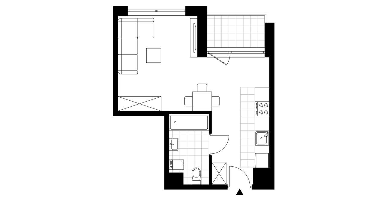 1-pokojowe mieszkanie 30m2 + loggia Bez Prowizji - Pełny obrazek: 3/8