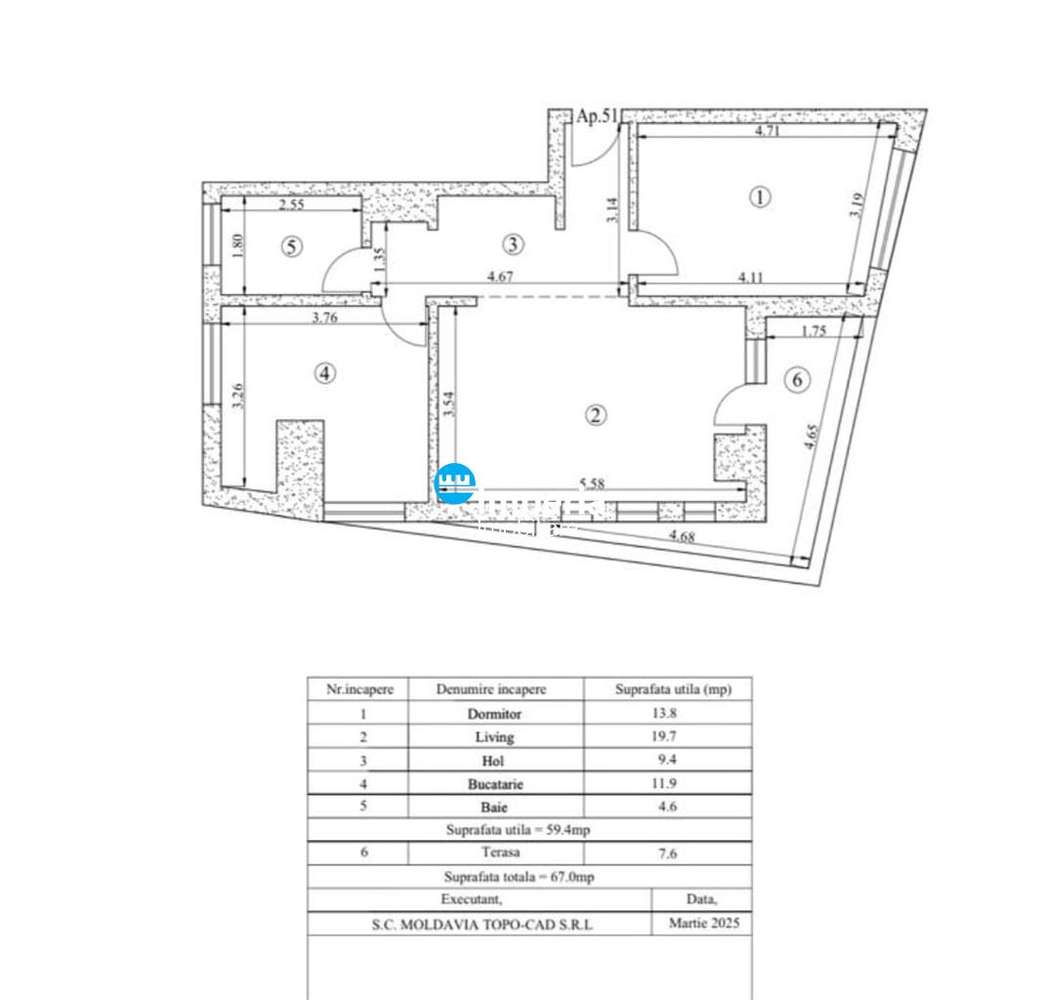 Apartament 2 camere decomandat Tatarasi SUD, bloc nou! - Imagine principală: 3/11