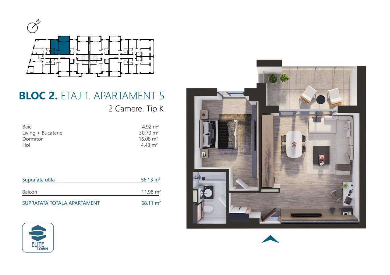 Apartament 2 camere | TORONTALULUI-2