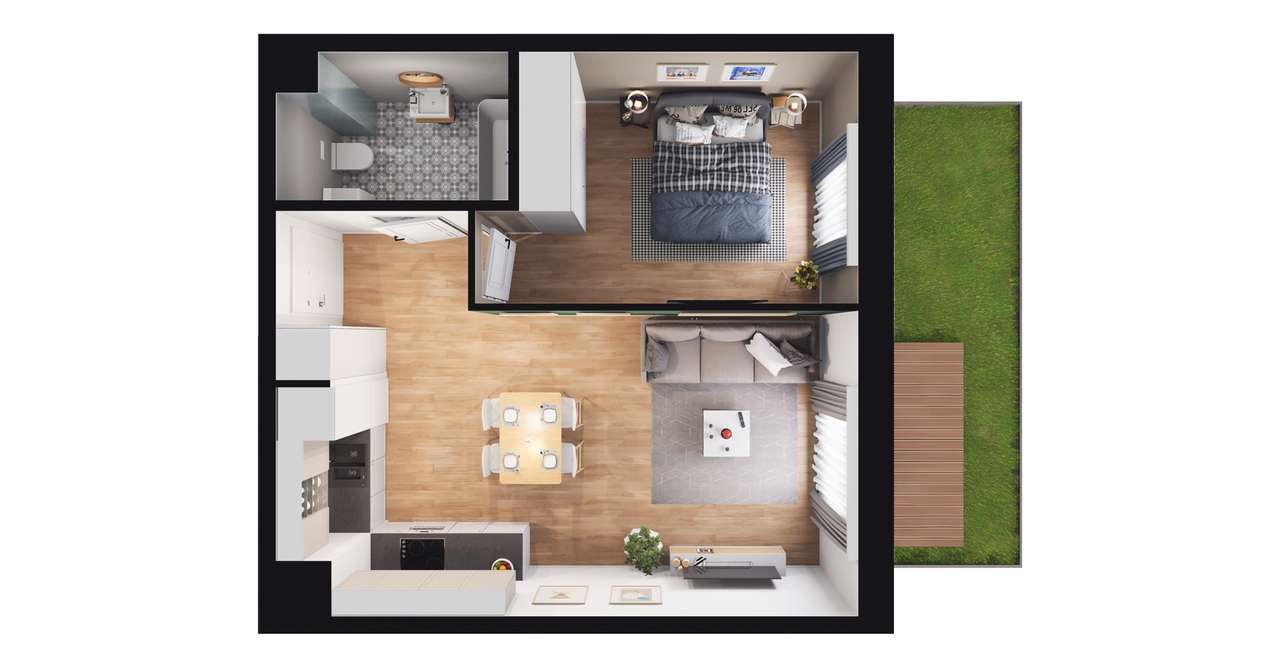 2-pokojowe mieszkanie 39m2 + ogródek Bezpośrednio - Pełny obrazek: 2/8