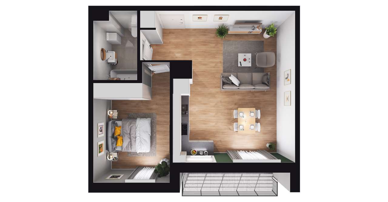 2-pokojowe mieszkanie 49m2 + balkon Bez Prowizji - Pełny obrazek: 2/8