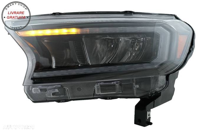 Faruri LED Light Bar Ford Ranger (2015-2020) LHD Negru cu Semnal Dinamic- livrare gratuita - 7