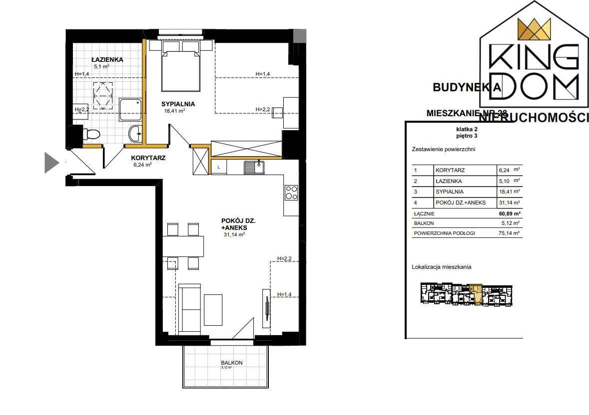 Duże 2-pokojowe mieszkanie z balkonem-Frombork - Pełny obrazek: 5/5