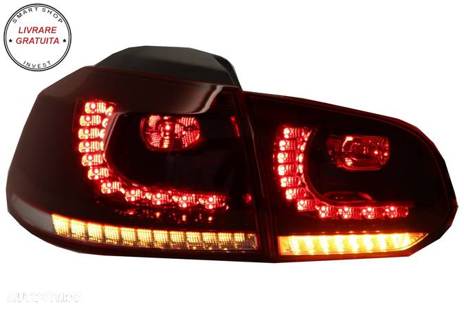 Stopuri FULL LED VW Golf 6 VI (2008-2013) R20 Design Semnal Secvential Dinamic- livrare gratuita - 2
