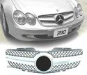 GRELHA FRONTAL SPORT AMG PARA MERCEDES SL R230 01-06 CROMADA PRATA - 1