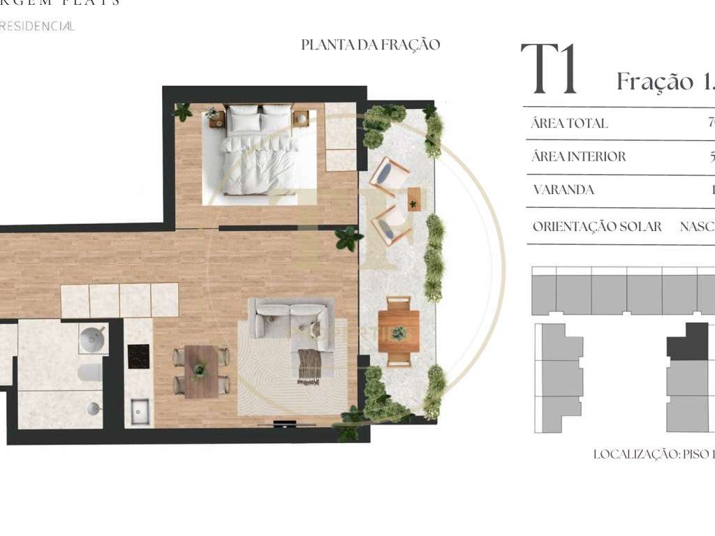 T1 Novo com Varanda | Piso 1 | Monte da Virgem Flats-13