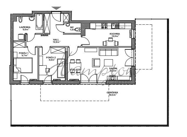 Mieszkanie na parterze na Marinie Mokotów z ogródk-1