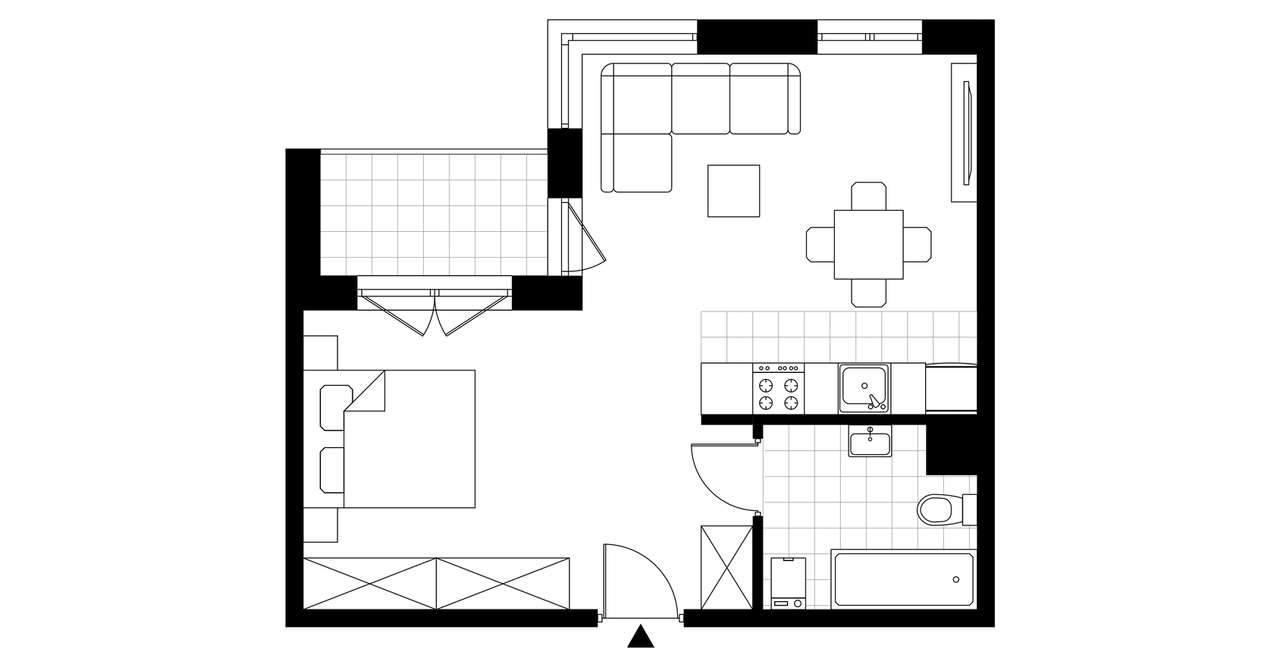 1-pokojowe mieszkanie 41m2 + balkon Bezpośrednio - Pełny obrazek: 3/8