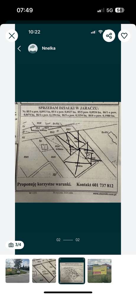 Sprzedam Działke Jaracz k.Obornik wlkp - Pełny obrazek: 4/4