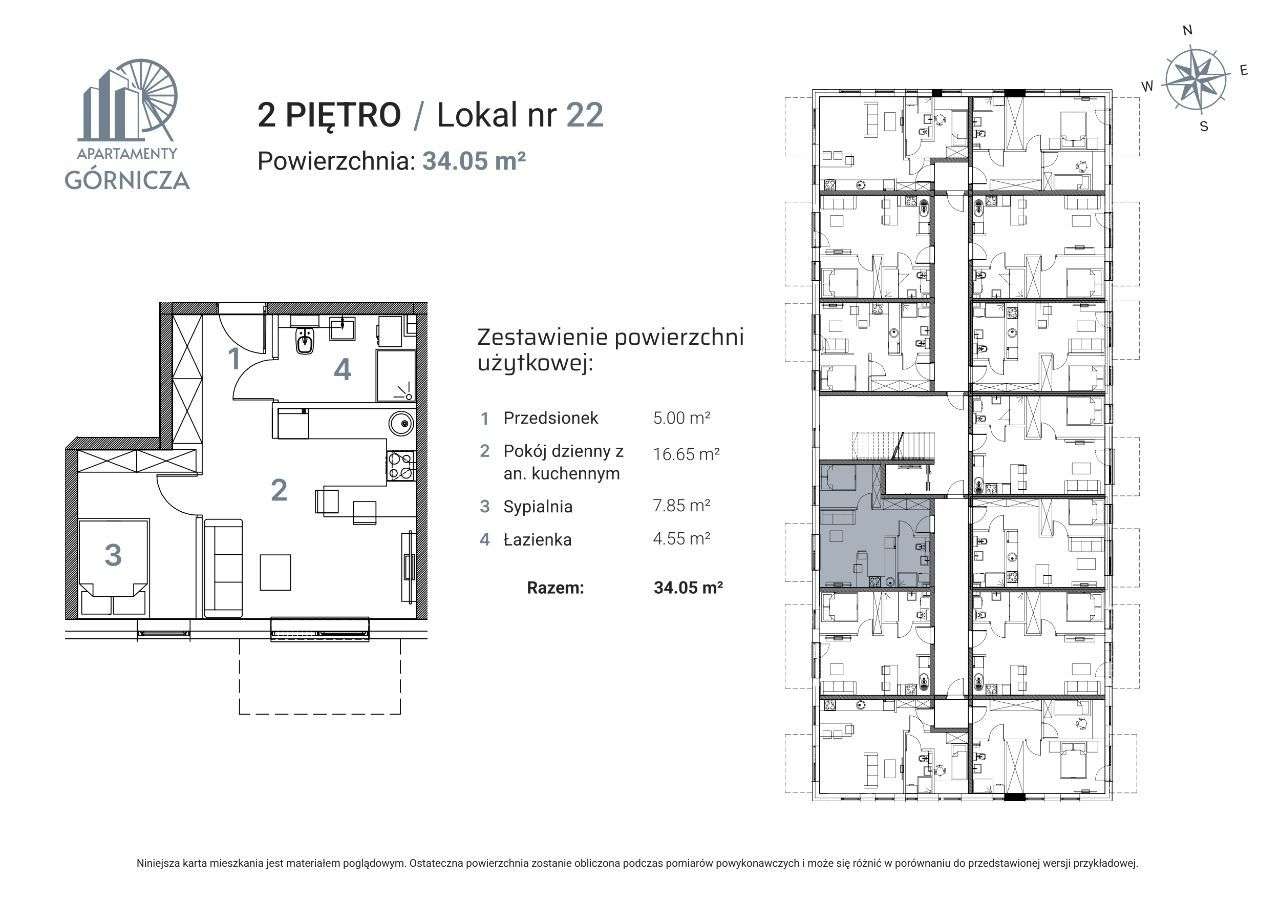 Nowe Apartamenty Górnicza Lokal nr 22 - 34,05 mkw - Pełny obrazek: 3/12