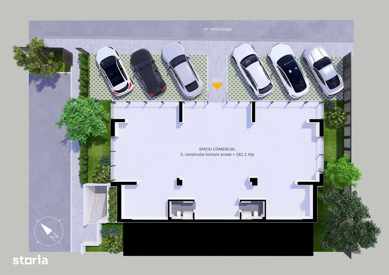 Spatiu Comercial de închiriat, parter cu vitrina, 6 parcări, Pipera. - Imagine principală: 5/5