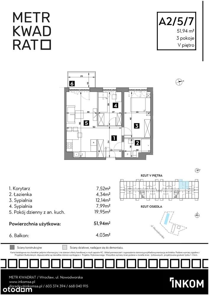 3-pokojowe mieszkanie 51m2 + balkon Bezpośrednio - Pełny obrazek: 2/5