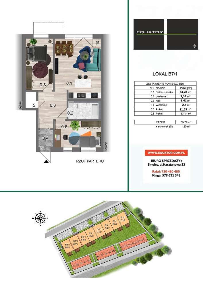 Bezczynszkowe MIESZKANIE 65 m² z OGRÓDKIEM na Osie - Pełny obrazek: 2/7