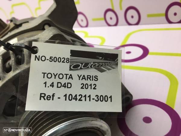 Alternador Toyota Yaris 1.4 D4D 90 Cv de 2011 - Ref : 1042113001 - NO50028 - 4