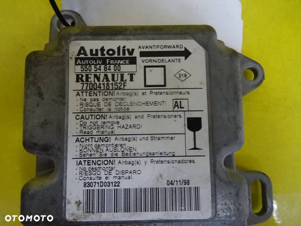 MODUŁ SENSOR AIRBAG RENAULT MEGANE I 7700418152F / 550548400 NR801 - 1